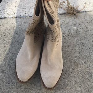 BCBGeneration cream colored suede boots